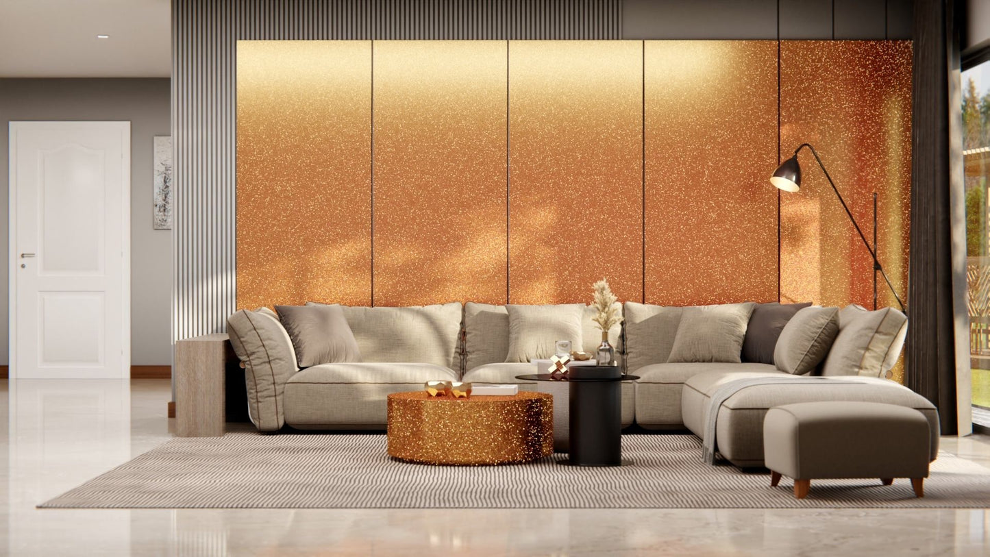 Film adhésif Cover Styl pailleté cuivre disco, reflets chauds et éclat métallisé