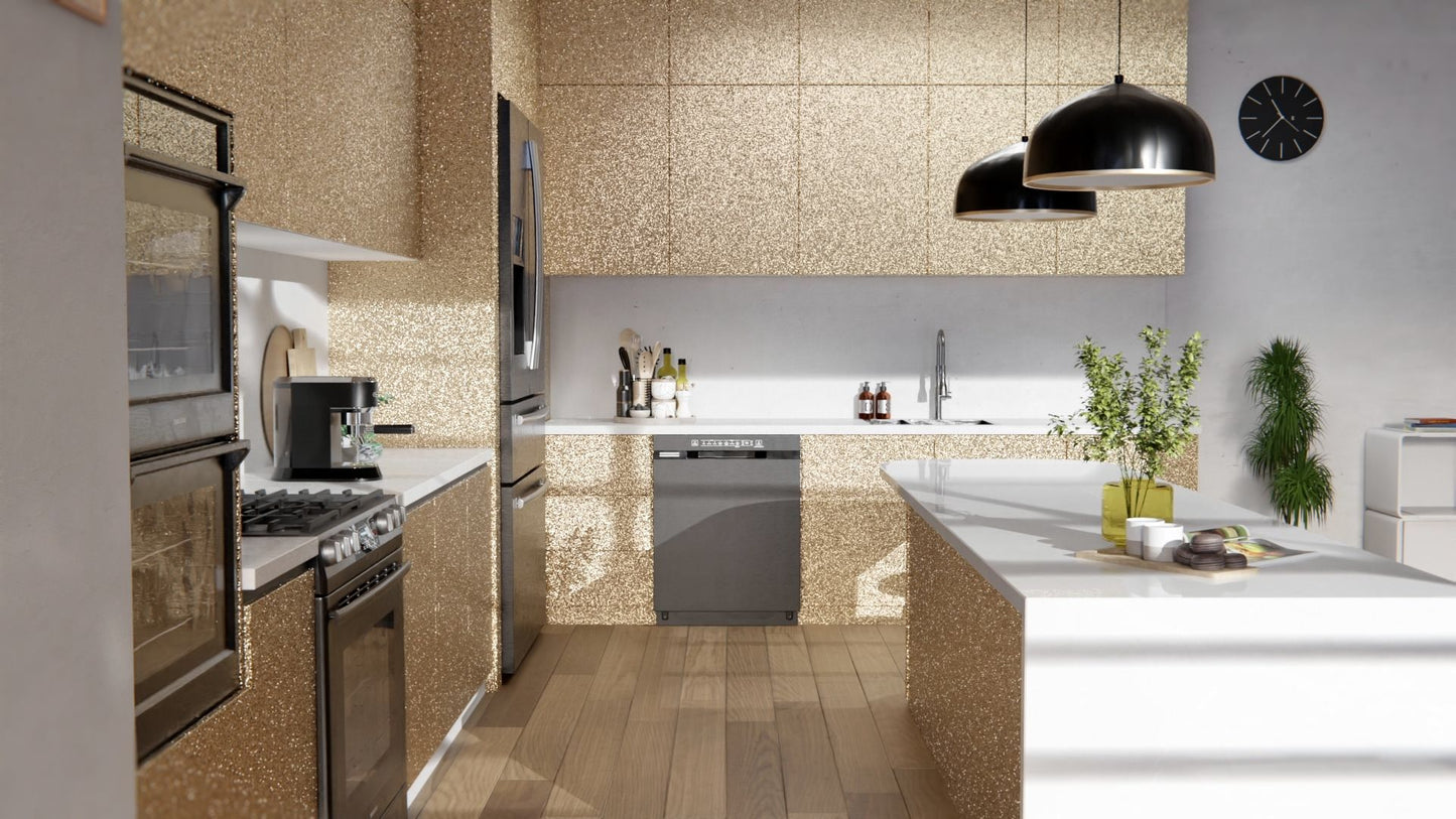 Film adhésif Cover Styl pailleté or disco, effet lumineux et doré