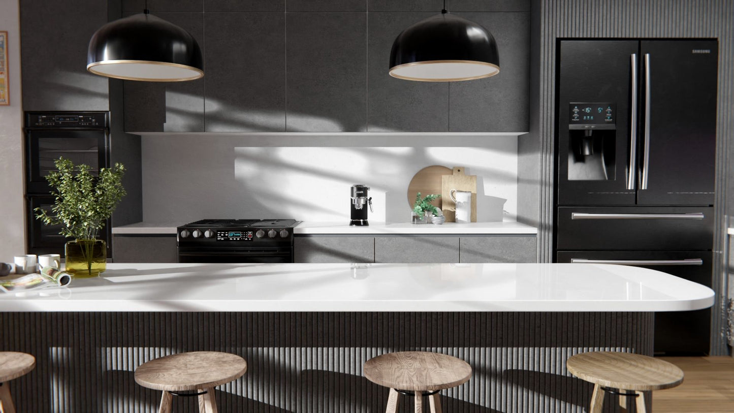 Film adhésif Cover Styl sans PVC, effet ciment foncé, style industriel et moderne