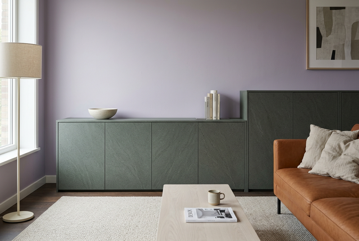 Film adhésif décoratif Cover Styl NL17 Charbon de quartz, décor minéral gris charbon aux nuances discrètes et finition Standard mate pour meubles de salon.