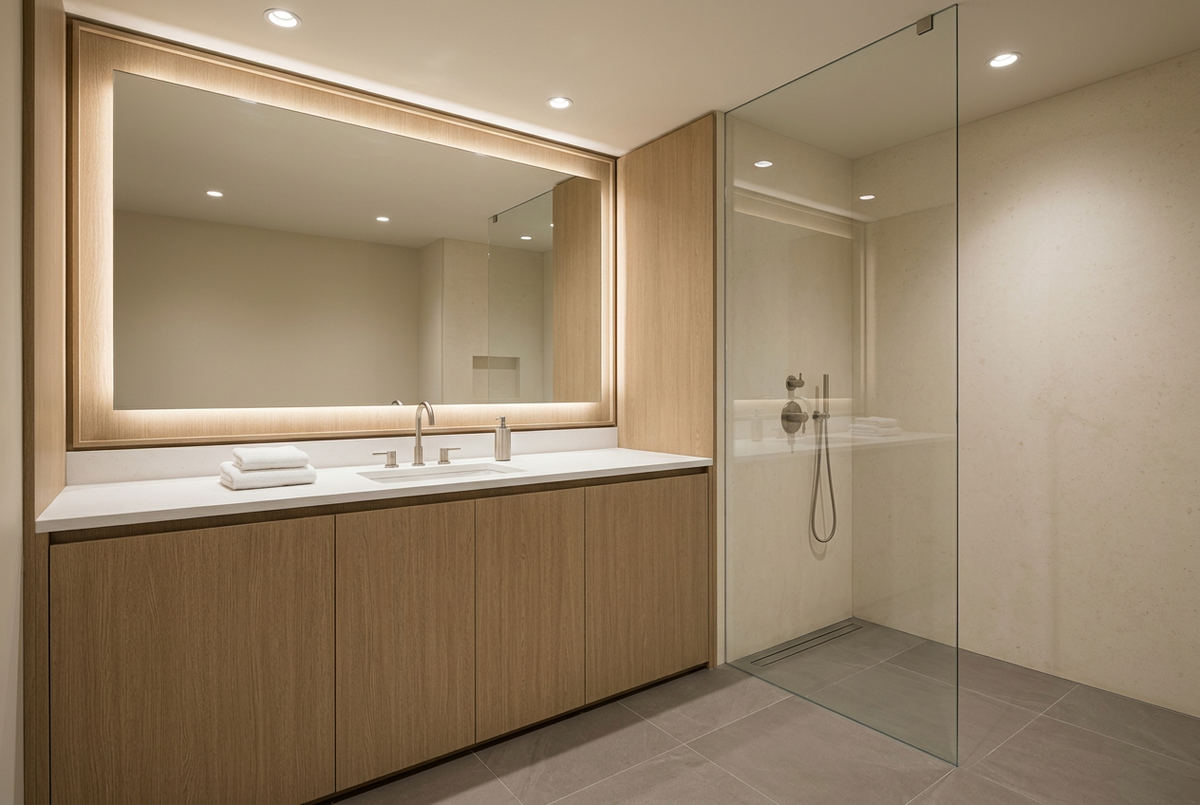 Échantillon du film adhésif décoratif Cover Styl NL53 Chêne taupe, veinage longitudinal et finition Prestige mate pour meubles de salle de bain.