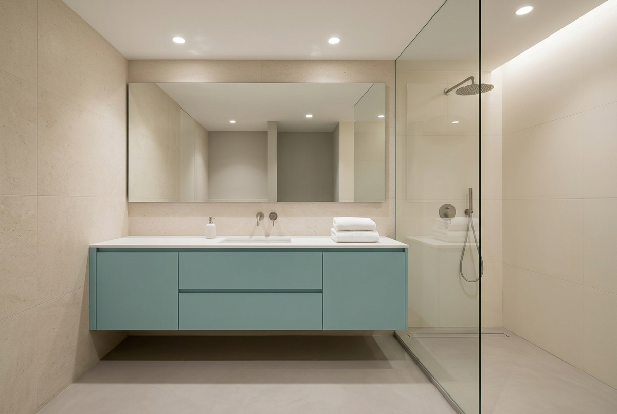 Film adhésif décoratif Cover Styl NL7 Celadon vert céladon légèrement bleuté, finition Standard mate pour meubles de salle de bain