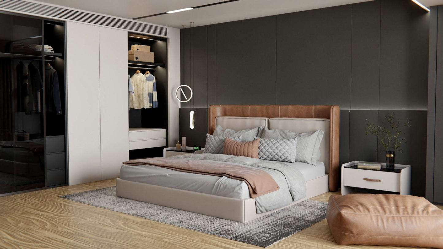 Film adhésif décoratif effet cuir brun truffe texturé Cover Styl NE40 pour rénovation de cuisine, meuble, mur et salle de bain.