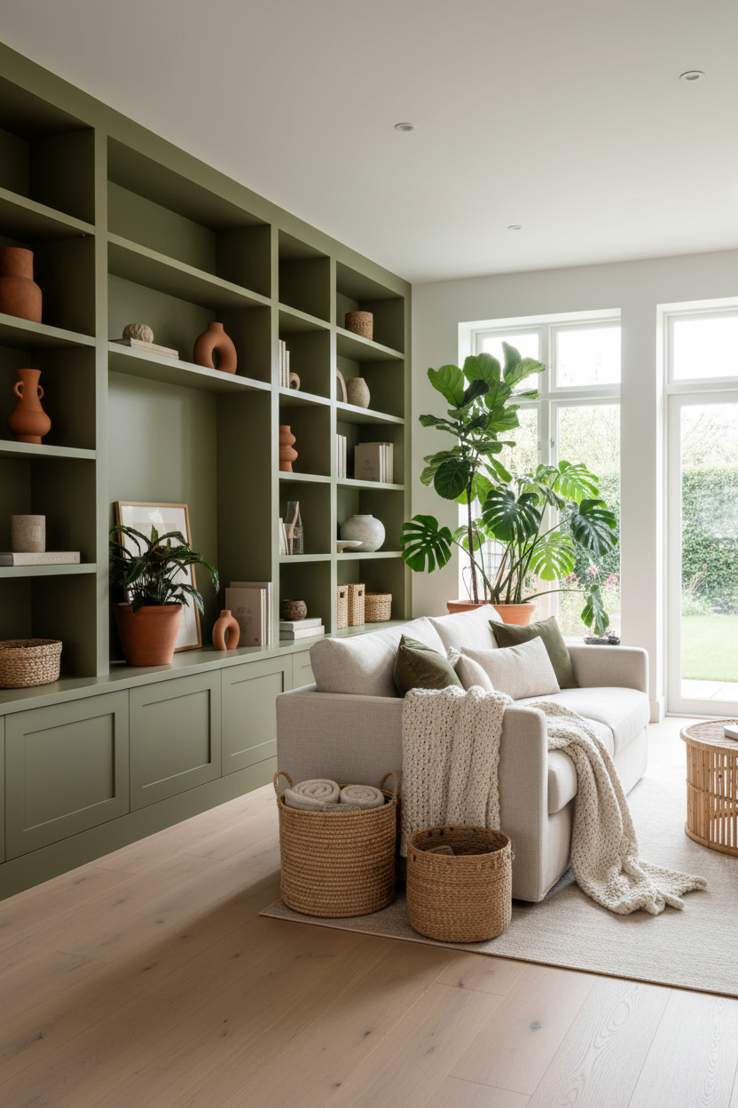 Film adhésif décoratif Cover Styl RM19 vert olive posé sur meuble