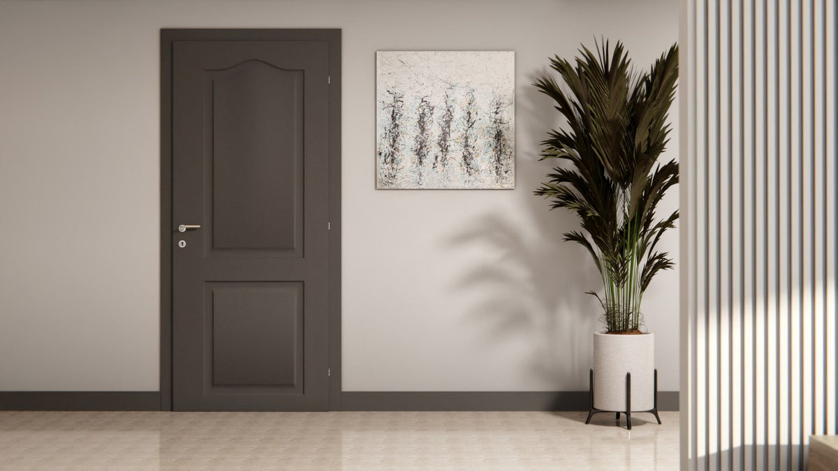 Film adhésif décoratif Cover Styl RM29 onyx posé sur la porte