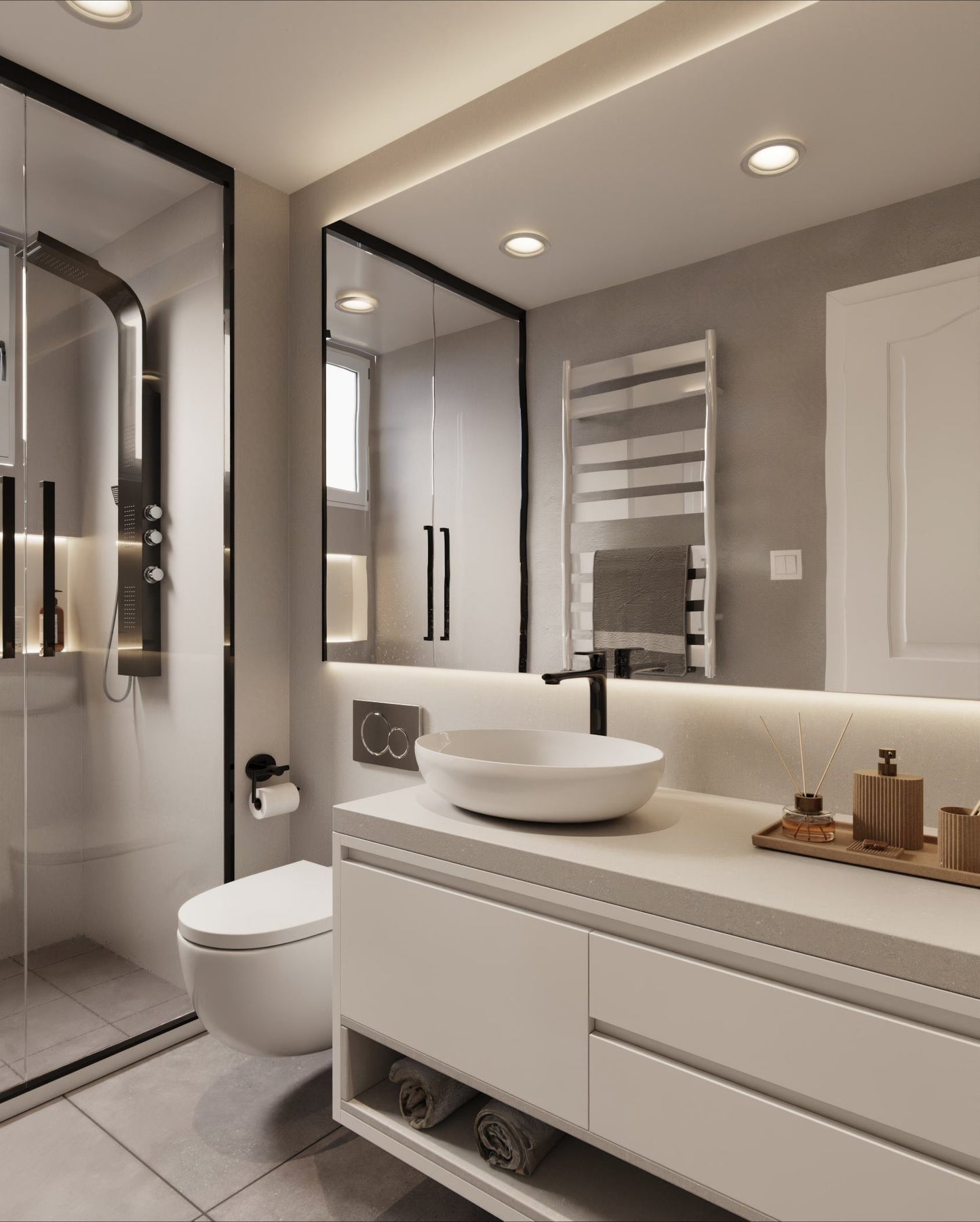 Film adhésif décoratif effet terrazzo beige texturé Cover Styl NH41 pour rénovation de cuisine, meuble, mur et salle de bain.