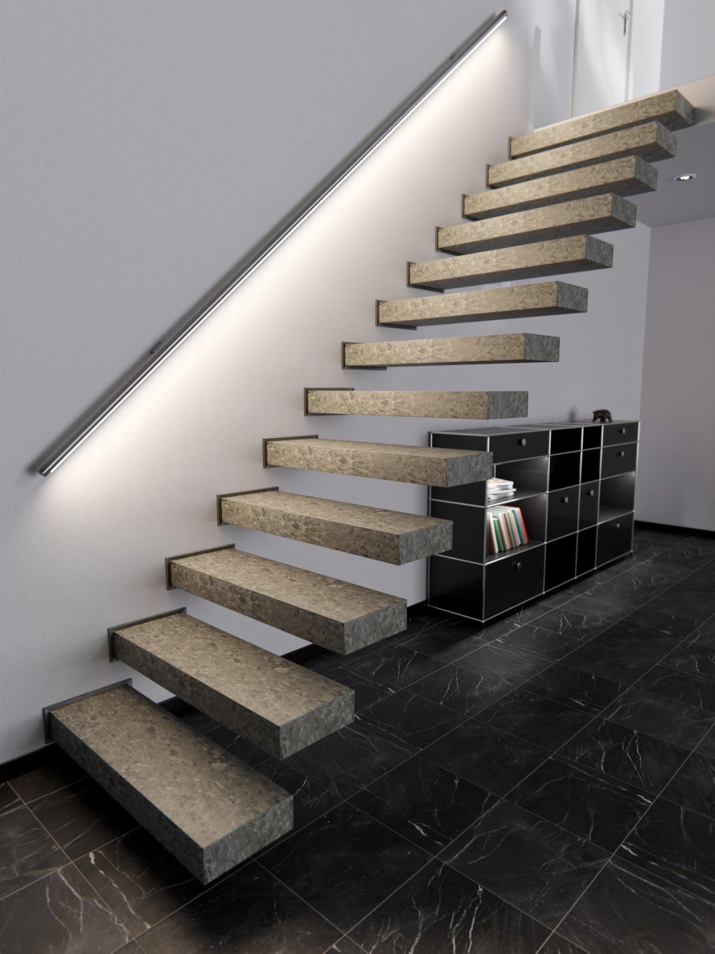 Film adhésif décoratif effet terrazzo gris Lombarda mat Cover Styl NF99 pour rénovation de cuisine, meuble, mur et salle de bain.