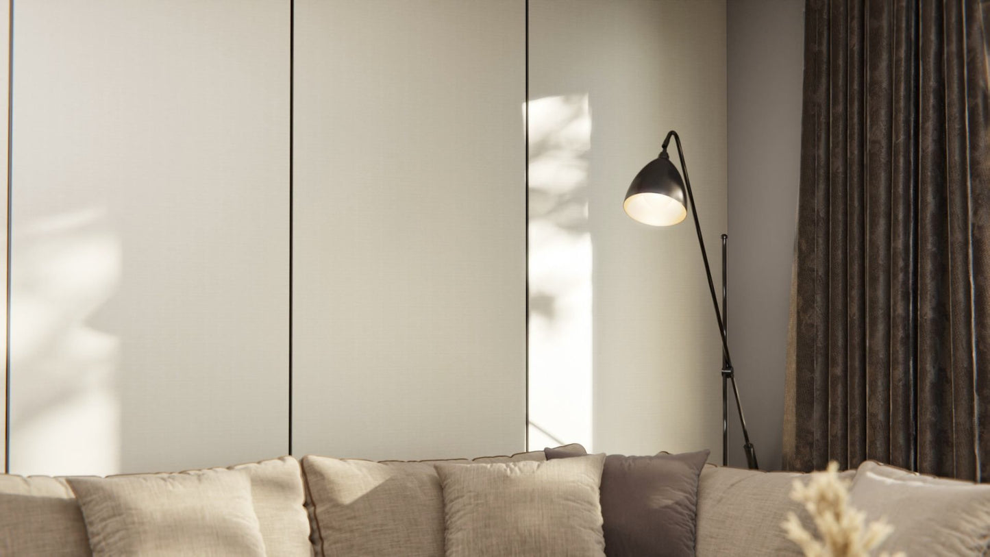 Film adhésif décoratif effet textile maille beige claire texturée Cover Styl ST02 pour rénovation de cuisine, meuble, mur et salle de bain.