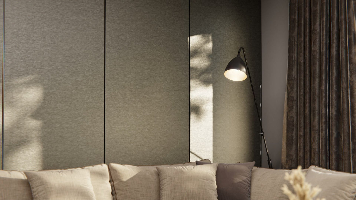 Film adhésif décoratif effet textile maille mocha texturée Cover Styl T12 pour rénovation de cuisine, meuble, mur et salle de bain.