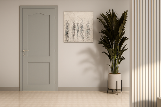 Film Adhésif décoratif Gris Plomb  RM03 Cover Styl appliqué sur une porte