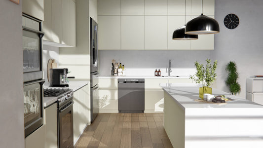 Film adhésif décoratif Cover Styl RM13 blanc albâtre sur façades de cuisine