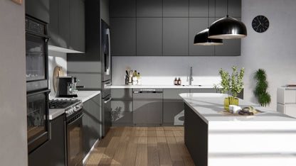 Film adhésif décoratif Cover Styl RM06 gris anthracite sur façades de cuisine