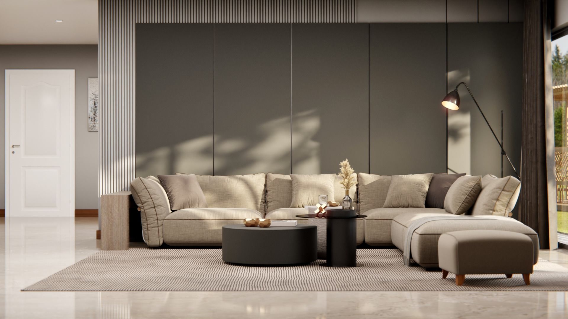 Film adhésif décoratif Cover Styl RM06 gris anthracite sur meuble et mur
