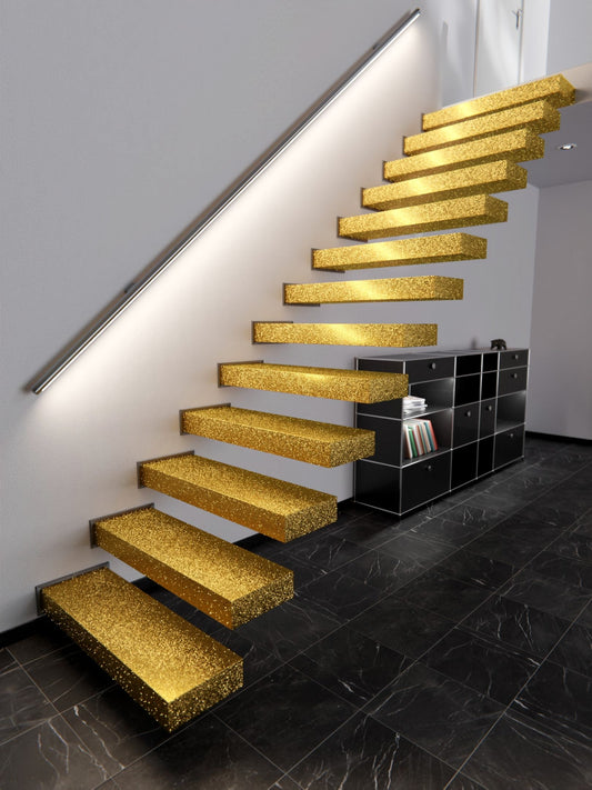 Film adhésif décoratif pailleté jaune Yellow Disco texturé Cover Styl R6 pour rénovation de meuble, mur et décoration intérieure