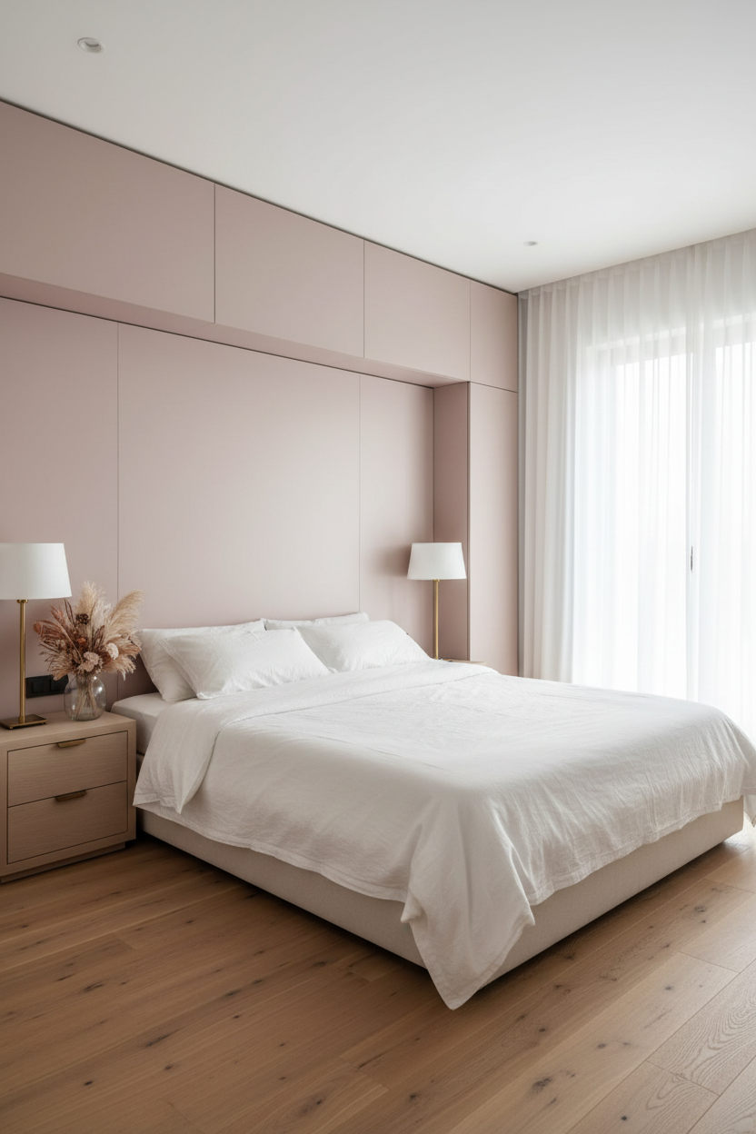 Film adhésif décoratif Cover Styl RM11 blanc soie posé sur meuble et mur de la chambre