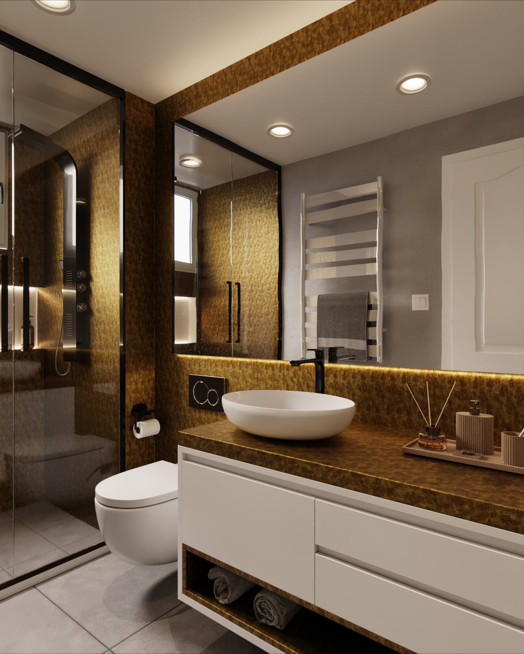 Revêtement adhésif Cover Styl métal or antique, finition vieillie et prestigieuse