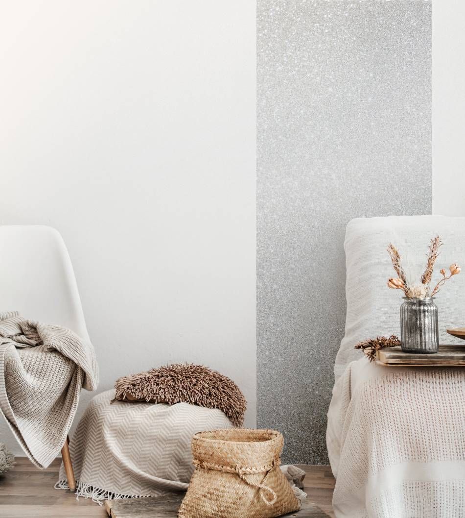 Revêtement Cover Styl pailleté argent disco, effet miroir et reflets argentés