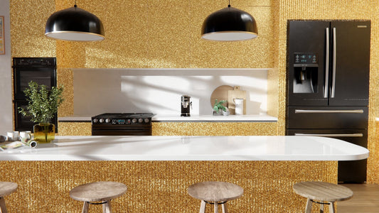 Film adhésif Cover Styl pailleté champagne, reflets dorés et éclat discret