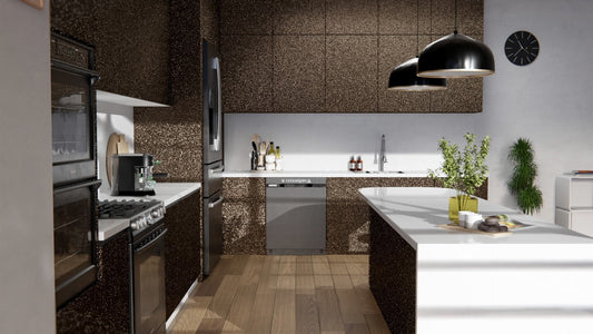 Revêtement Cover Styl pailleté moka, reflets bruns profonds et élégants