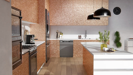 Film adhésif Cover Styl pailleté saumon, effet scintillant rosé