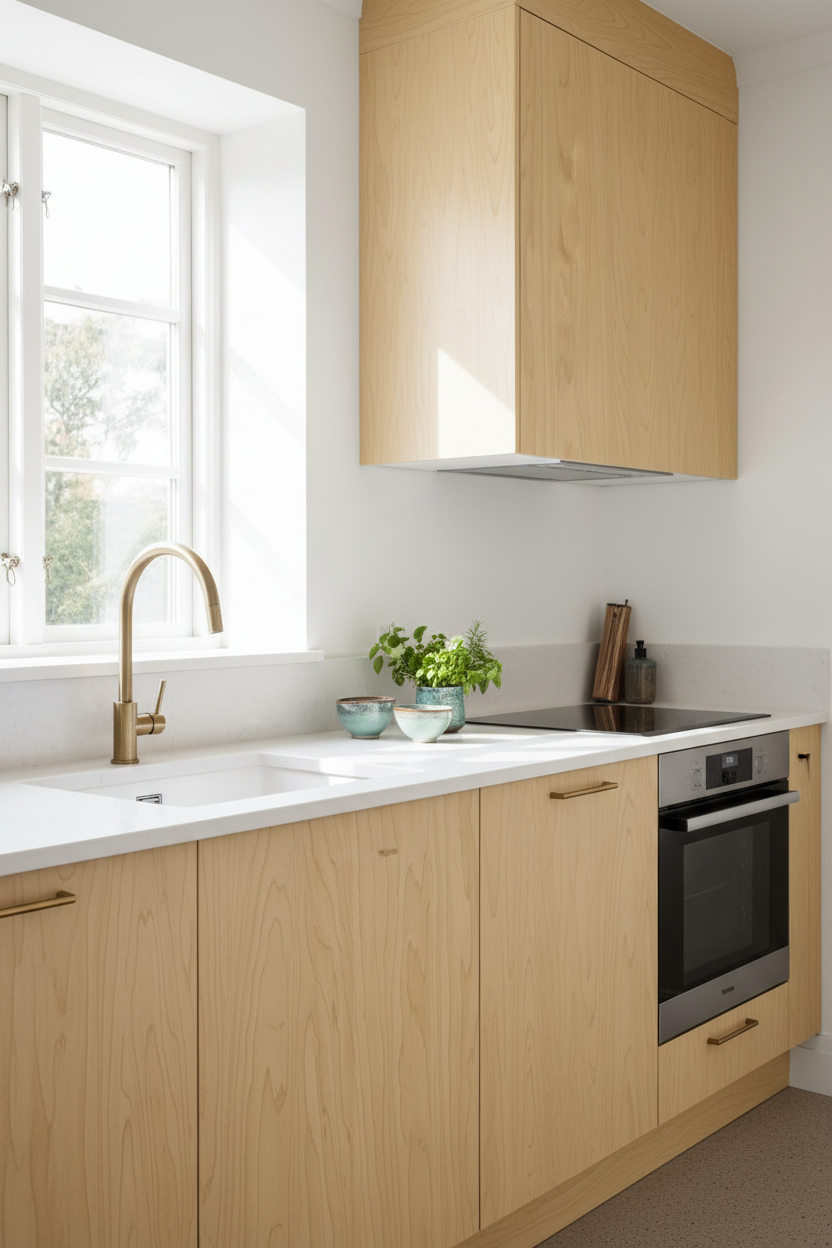 Film Adhésif Bouleau Beige Doré CT20 – Covering Bois Meuble & Cuisine | Cover Styl