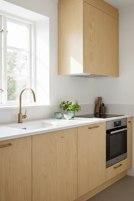 Film Adhésif Bouleau Beige Doré CT20 – Covering Bois Meuble & Cuisine | Cover Styl