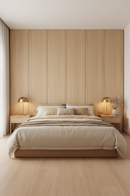 Film adhésif imitation bois Cover Styl AL23 cerisier beige posé sur meuble et mur 