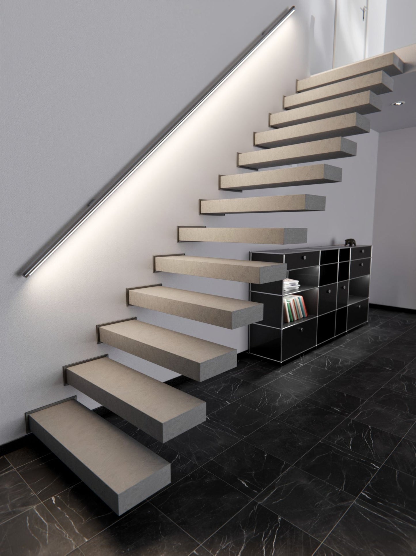 Film adhésif décoratif effet béton ciré brut foncé texturé Cover Styl NE26 pour rénovation meuble mur et cuisine
