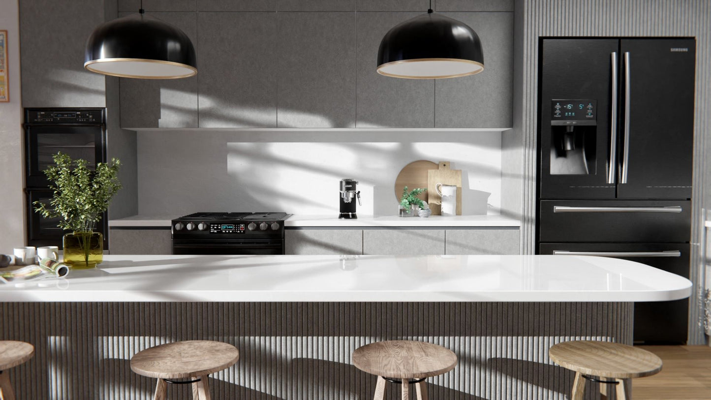 Film adhésif décoratif effet béton ciré gris brut texturé Cover Styl NE24 pour rénovation meuble mur et cuisine