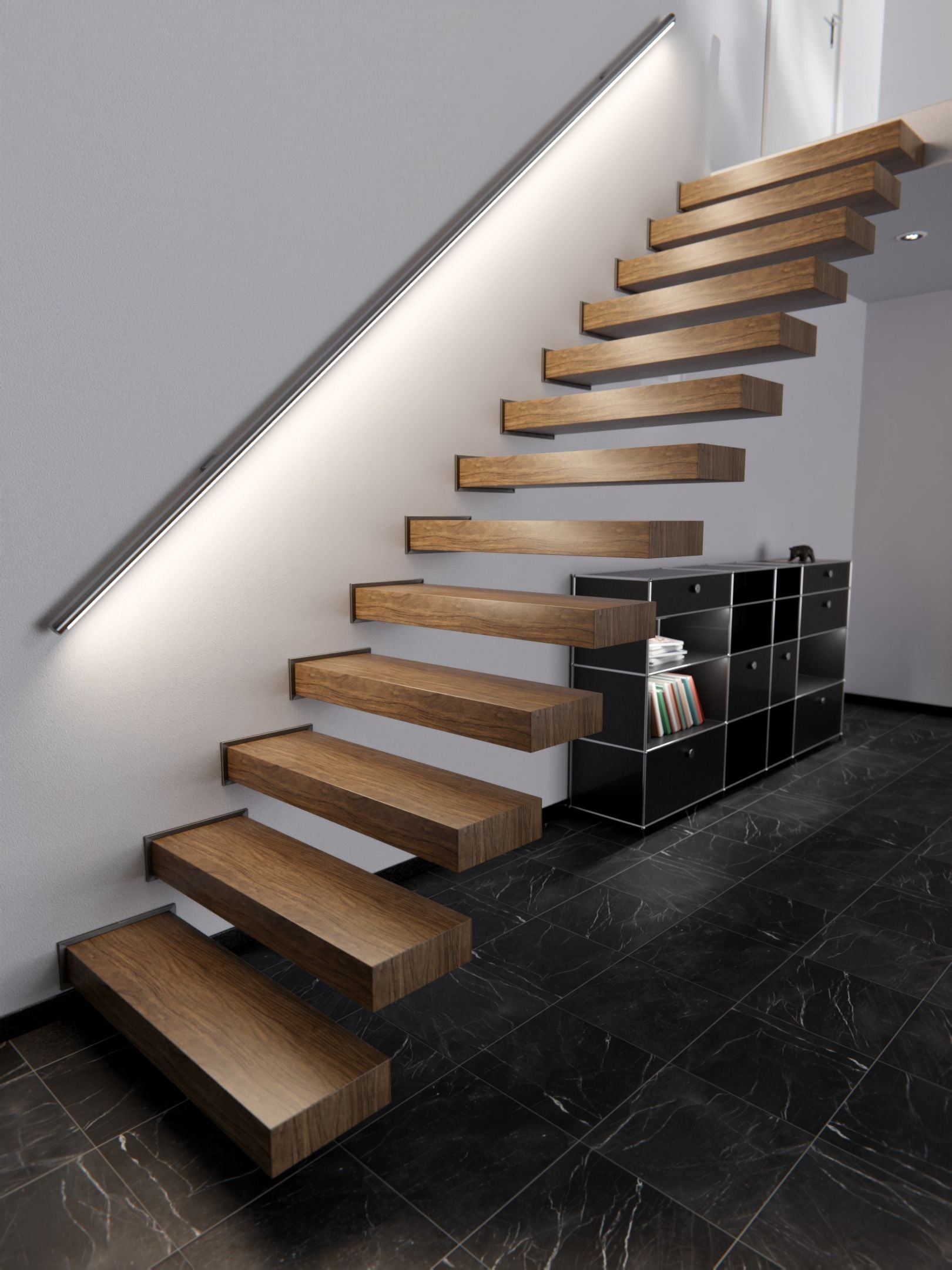 Film adhésif décoratif bois chêne naturel Cover Styl AA14 posé sur escalier