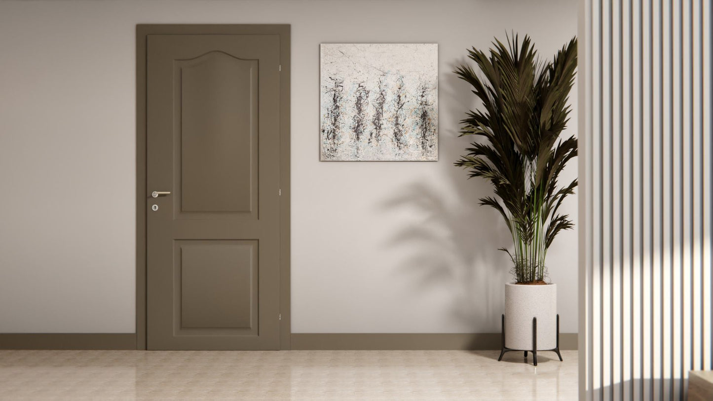 Film adhésif décoratif couleur gris fossil Soie Soft Touch soyeuse Cover Styl NE82 sur porte