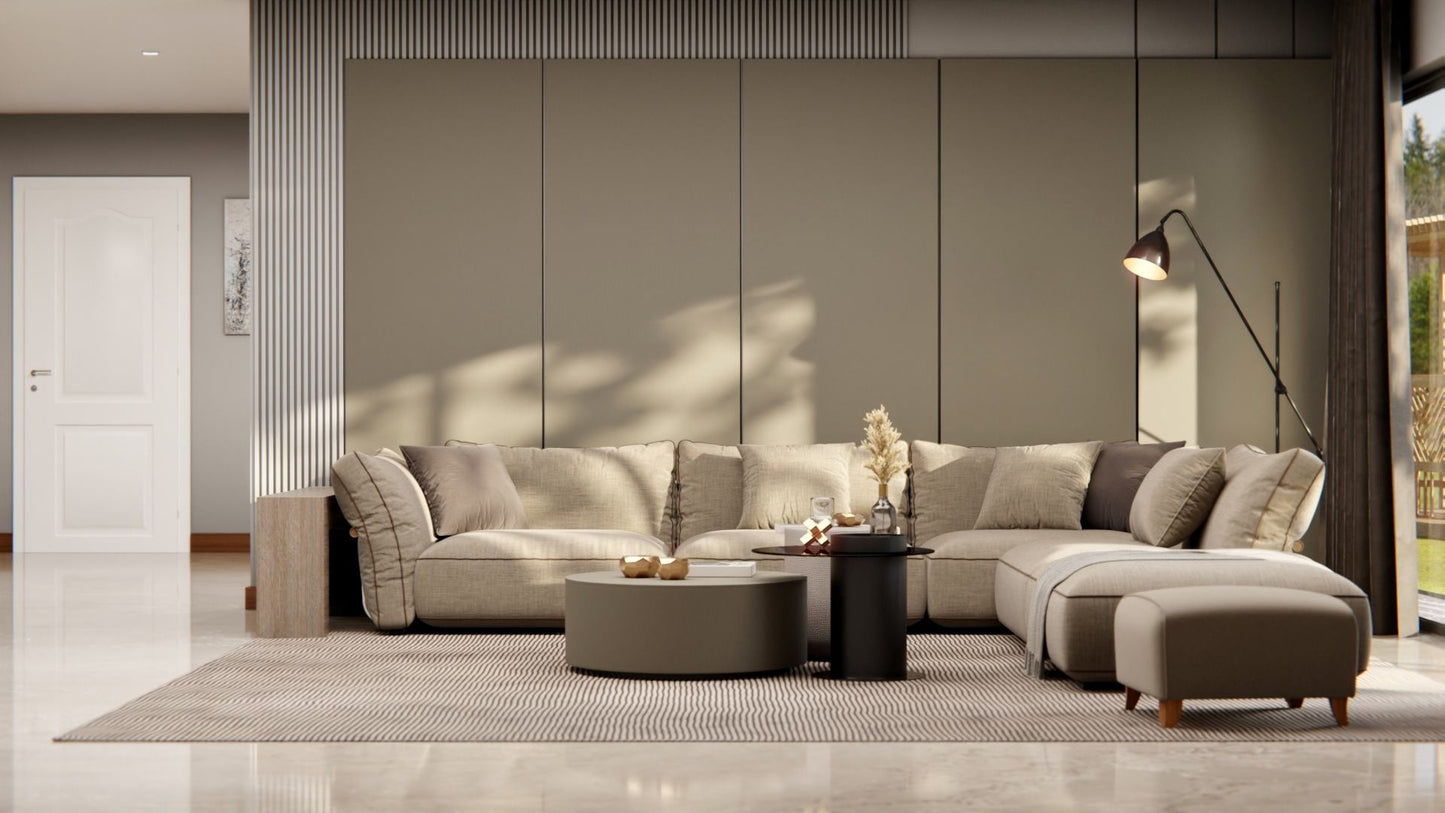 Film adhésif décoratif couleur gris fossil Soie Soft Touch soyeuse Cover Styl NE82  appliqué dans le salon