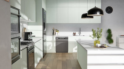 Film adhésif décoratif couleur vert menthe fraîche Essentiel petit grain Cover Styl NE54 pour rénovation de cuisine