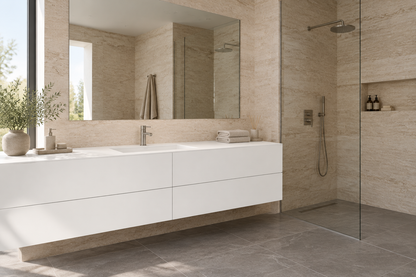 film adhésif décoratif Cover Styl NE84 blank, finition Prestige effet soie pour meubles de salle de bain.