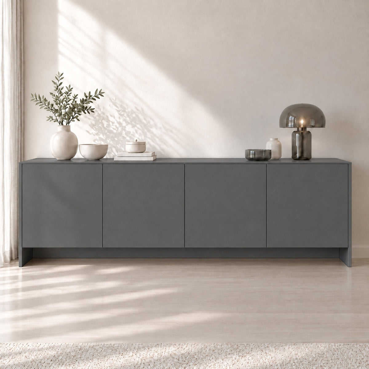 film adhésif décoratif Cover Styl NE87 Graphite gris foncé, finition Prestige effet soie pour meubles de salon