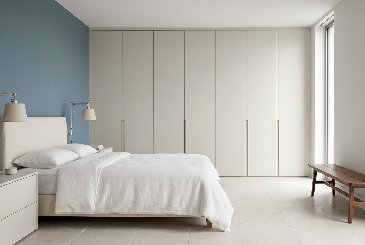 film adhésif décoratif Cover Styl NK02 Greige gris-beige posé sur armoire de la chambre