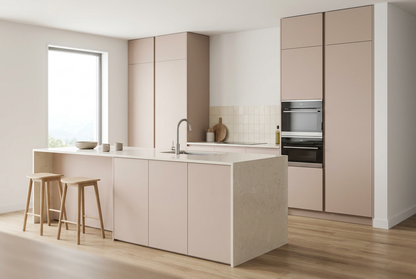 Film adhésif décoratif Cover Styl NK03 Cachemire beige rosé, finition Standard mate pour façades de cuisine
