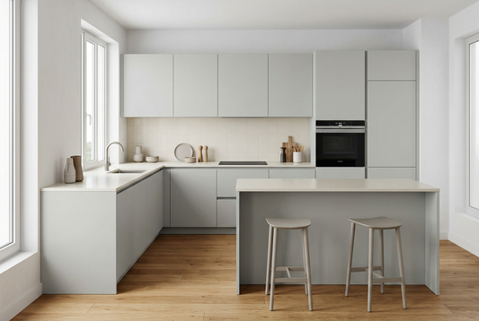 Film adhésif décoratif Cover Styl NK04 Beige argenté, teinte claire grisée et finition mate pour façades de cuisine
