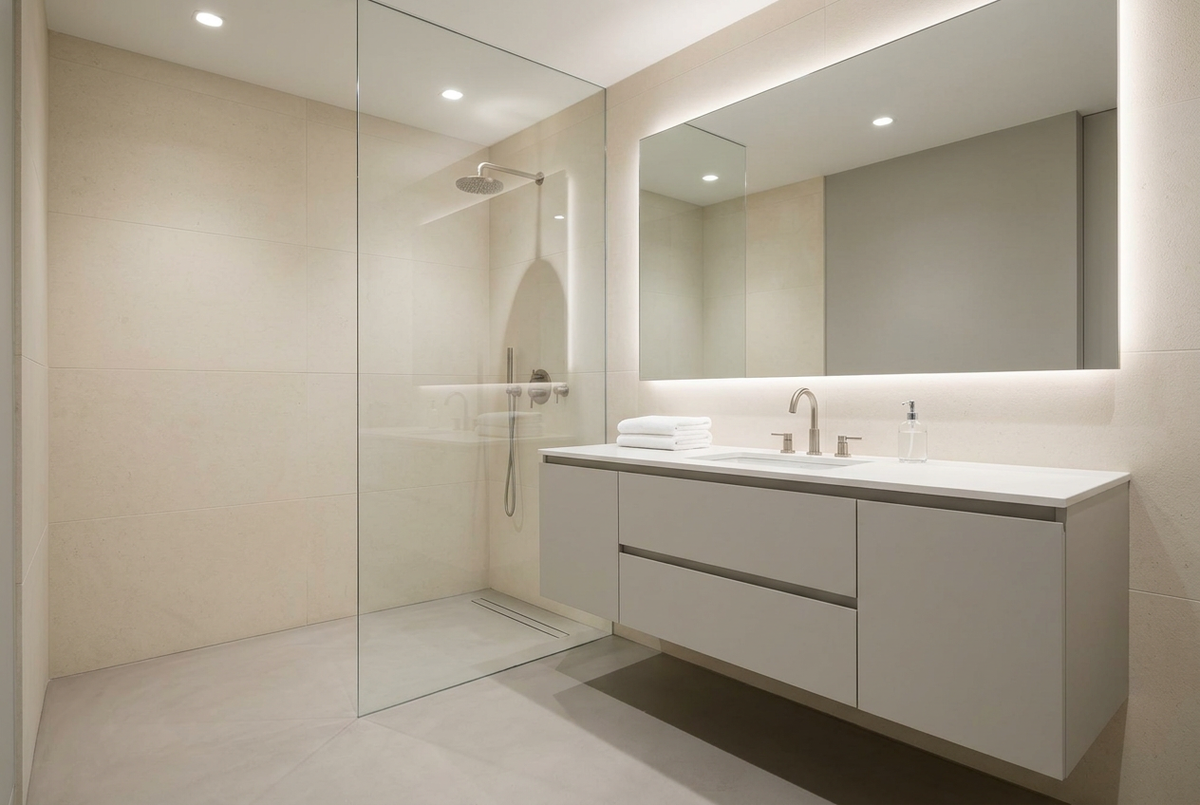 Film adhésif décoratif Cover Styl NK04 Beige argenté, teinte claire grisée et finition mate pour meubles de salle de bain