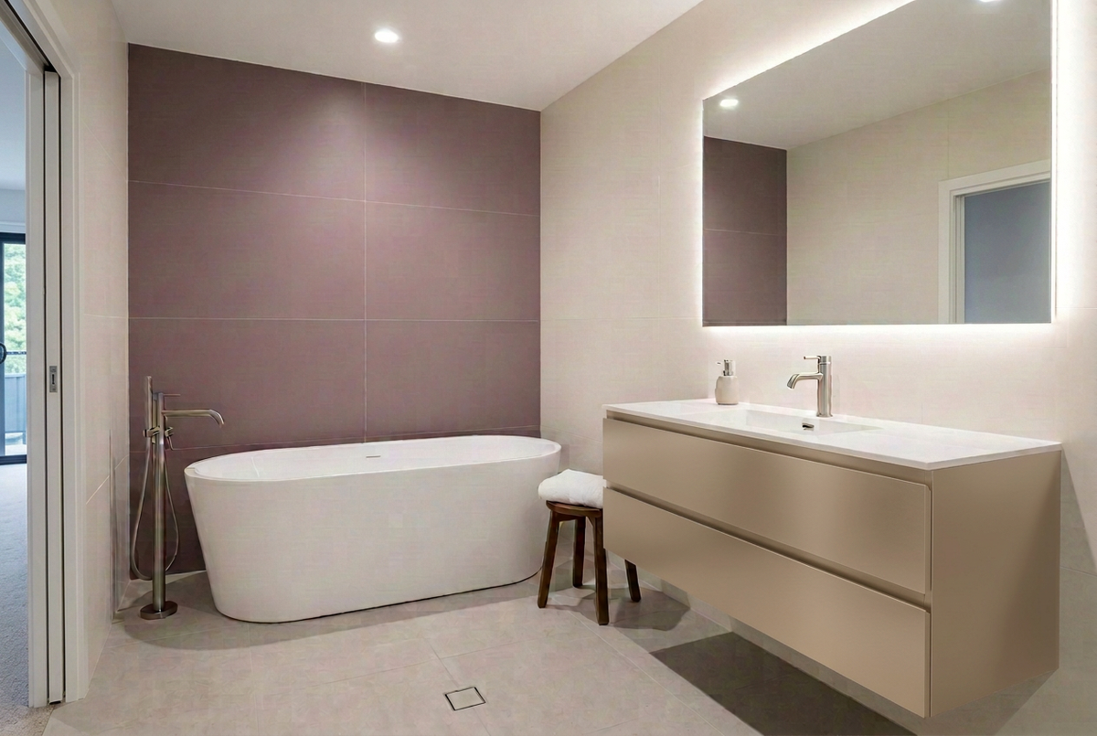 Film adhésif décoratif Cover Styl NK27 Suede Gold, couleur dorée, décor effet acier brossé, finition Standard et effet de surface Métallisé pour meubles de salle de bain.