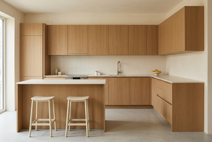 Film adhésif décoratif Cover Styl NK41 Adobe Oak chêne brun doré, veinage longitudinal et finition Prestige mate pour meubles et façades de cuisine.