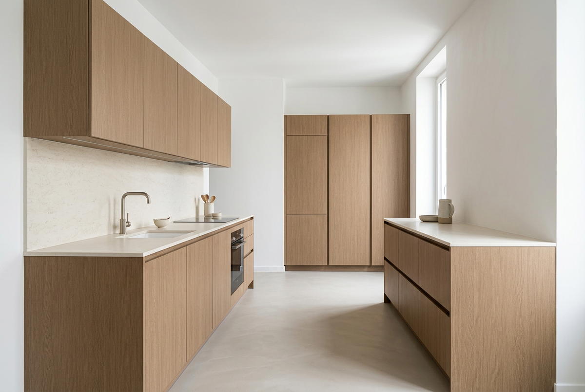 Film adhésif décoratif Cover Styl NK50 Silt Oak chêne beige brun, veinage longitudinal et finition Prestige mate pour meubles et façades de cuisine