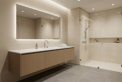 Film adhésif décoratif Cover Styl NK50 Silt Oak chêne beige brun, veinage longitudinal et finition Prestige mate pour meuble de salle de bain
