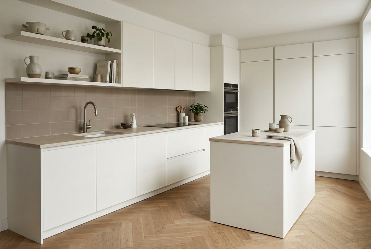 Film adhésif décoratif Cover Styl NL13 Chalk blanc cassé, finition Standard mate pour façades de cuisine