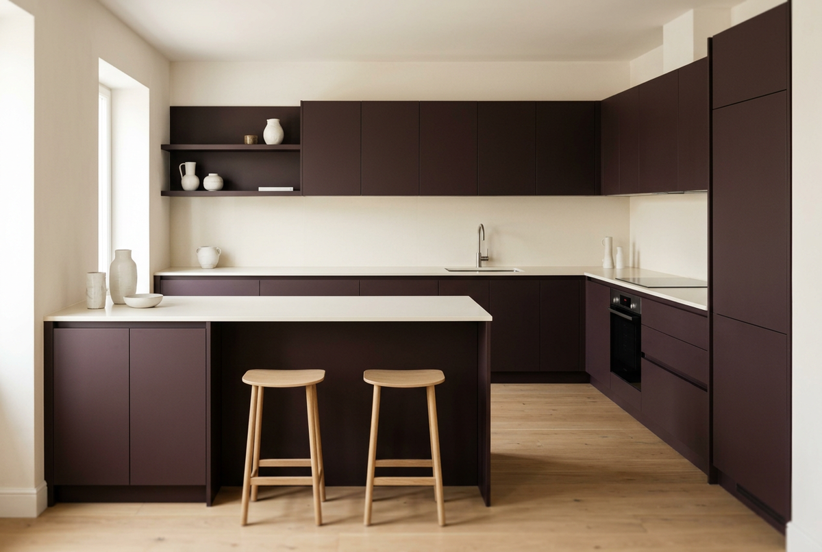 Film adhésif décoratif Cover Styl NL3 Plum prune foncé, finition mate pour façades de cuisine