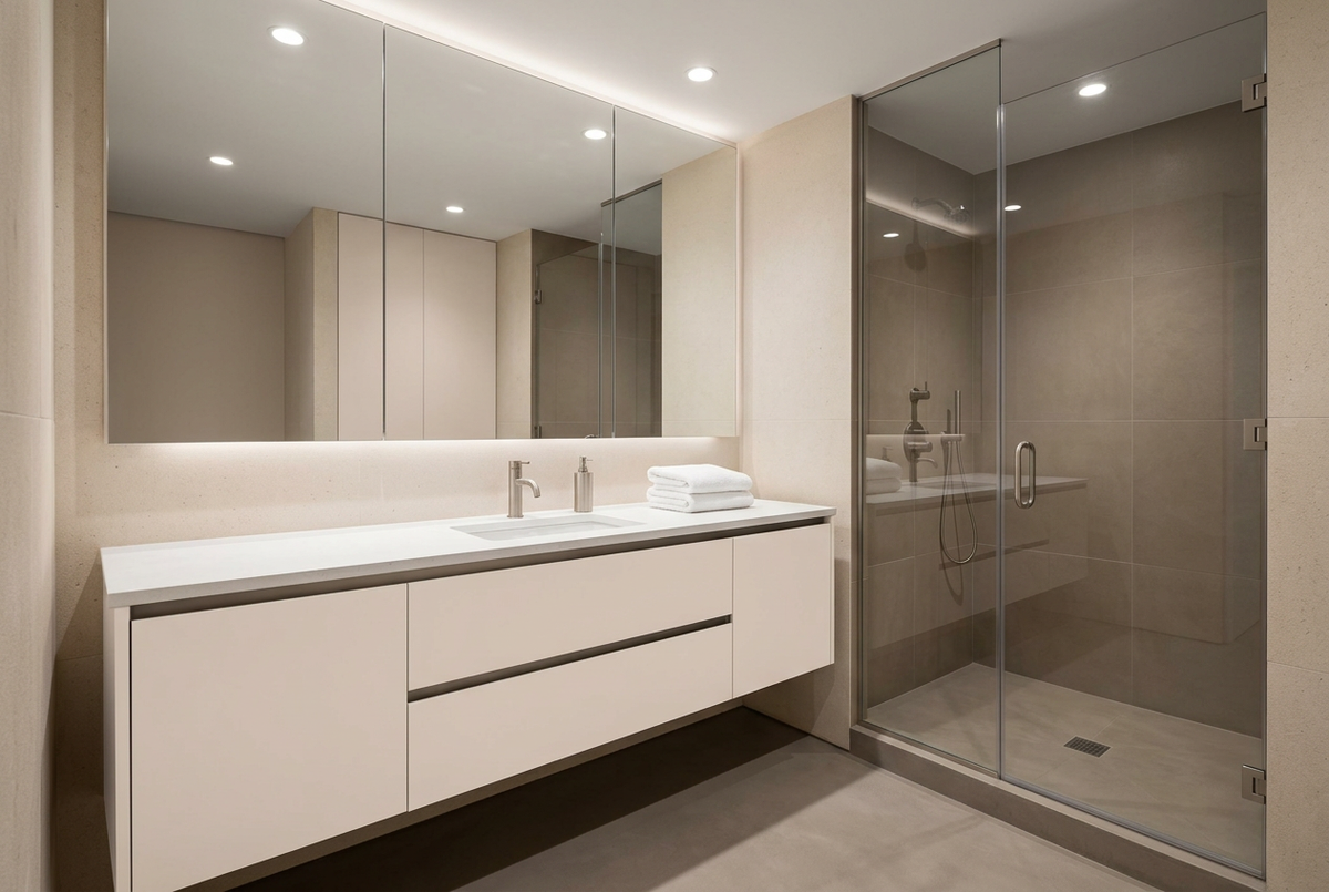 Film adhésif décoratif Cover Styl NL44 Luna Dust beige clair, finition mate pour meubles de salle de bain