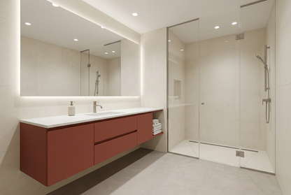Film adhésif décoratif Cover Styl NL46 Terracotta rouge terre cuite, finition Standard mate pour meuble de salle de bain