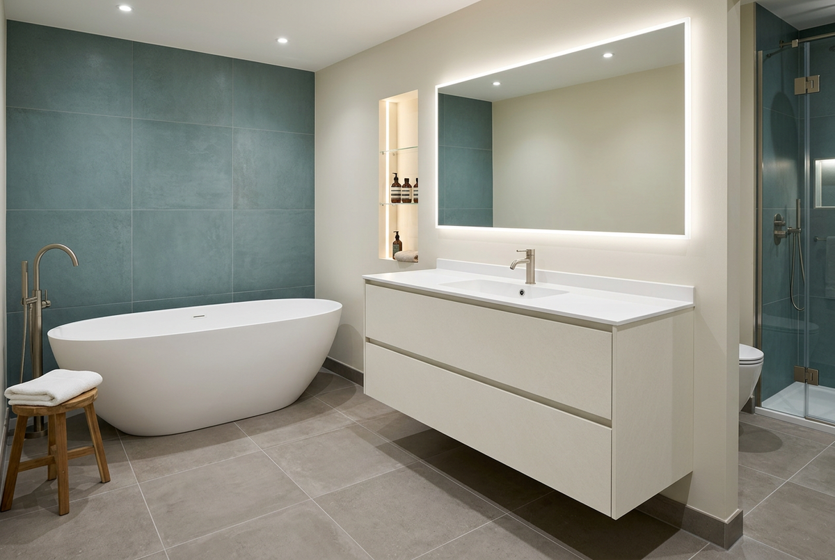 Film adhésif décoratif Cover Styl NL51 Quartz Bone, décor minéral beige ivoire aux nuances douces et finition Standard mate pour meubles de salle de bain.