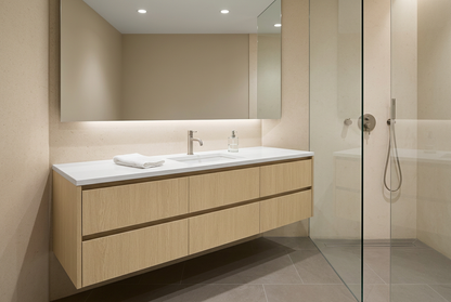 Film adhésif décoratif Cover Styl NL52 Barley Oak, décor chêne clair et finition Prestige mate pour meubles de salle de bain