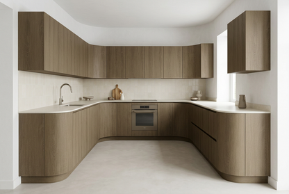 Film adhésif décoratif Cover Styl NL56 Chêne de la Terre brun aux nuances terreuses, veinage longitudinal et finition Prestige mate pour meubles et façades de cuisine.
